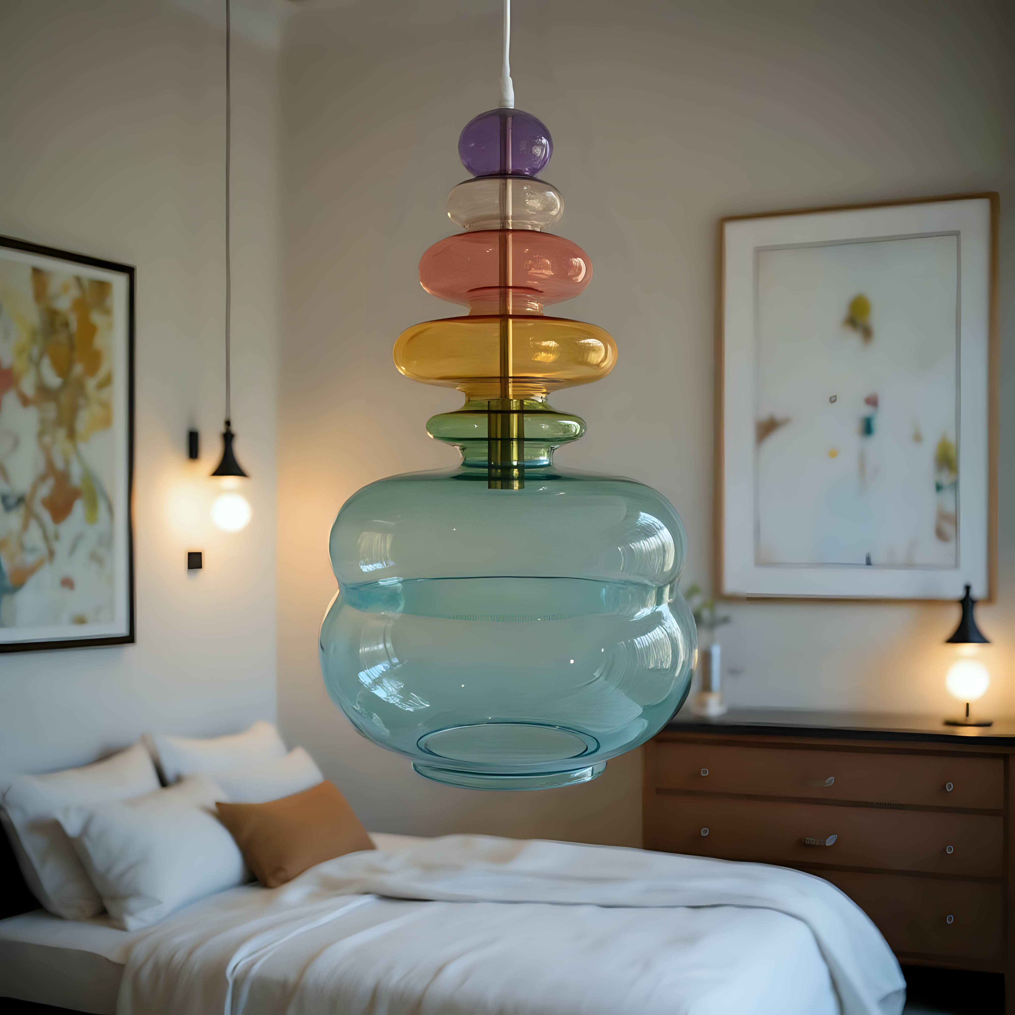 Hand Blown Glass Pendant Light